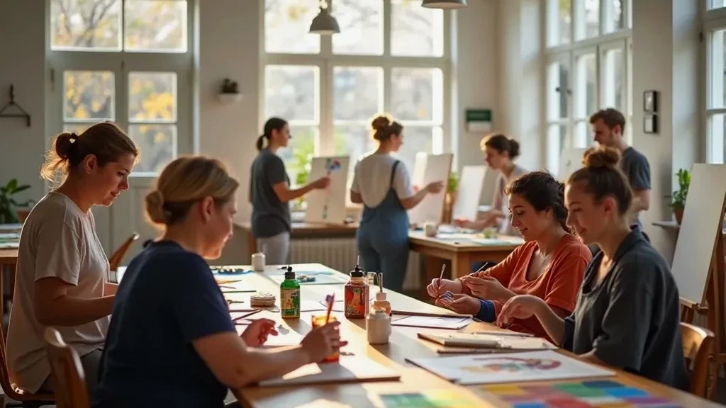 Painting workshop with a group from the community